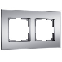 Рамка 2 местная стекло soft-touch, Серебряный матовый, Senso Werkel W0023106