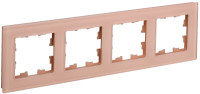 Рамка 4 местная, стекло, Персиковый матовый, Brite IEK BR-M42-G-31-K96