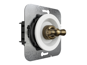 Выключатель повор. на 2 положения проходной (внутренний монт.), Белый/Бронза, Лахта ТМ МезонинЪ GE35404-0136