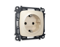 Розетка с З/К, Бежевый матовый, OMEGA Quant Ambrella Volt MO326010