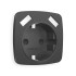 Лицевая панель розетки с З/К и USB зарядкой А+А с шторками, Графит Мягкое касание, OMEGA Quant Ambrella Volt OP9090