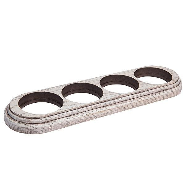 Рамка 4 местная деревянная под декор. накладку, овал, Дуб выбеленный/Корич. патина, Salvador О114ВДК