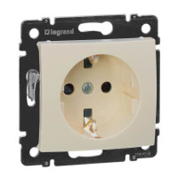 Розетка с З/К со шторками, слоновая кость, Valena Classic Legrand 774321