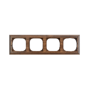 Рамка 4 местная деревянная под электрику JUNG/ABB Basic 55 на бревно D260, Орех, DecoWood СМО554-260