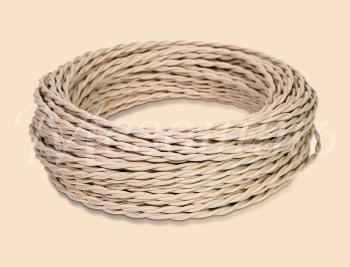 Ретро кабель витой 2x1,5 Слоновая кость, ТМ МезонинЪ GE70111-02 (1 метр)