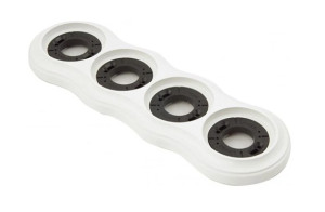 Рамка 4 местная деревянная D98, Белый, Lindas 25461