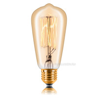 Ретро лампа накаливания ST48 F2 60Вт Е27, золотистая Sun Lumen 053-600