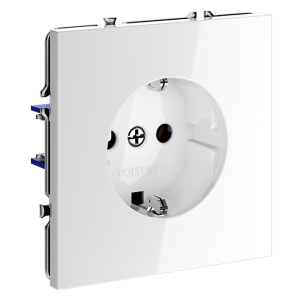 Розетка c З/К, Белый глянцевый, Voltum S70 VLS040101