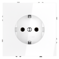 Розетка c З/К, Белый глянцевый, Voltum S70 VLS040101