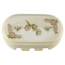 Распаечная коробка керамика на 6 отверстий, цв. розовые цветы, серебристая фурнитура Leanza КР6РС