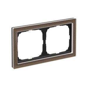 Рамка 2 местная, натуральное стекло, Мокко, ArtGallery SE GAL320602