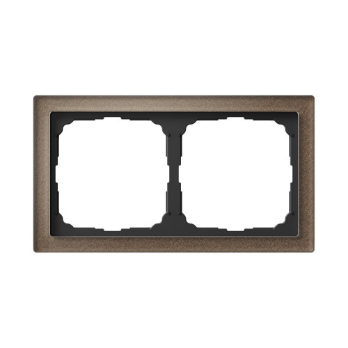Рамка 2 местная, натуральное стекло, Мокко, ArtGallery SE GAL320602