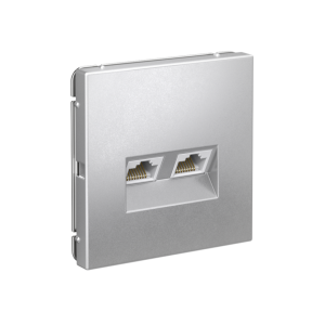 Розетка компьютерная 2-ая RJ45 Cat. 5e, Алюминий, ArtGallery SE GAL000385