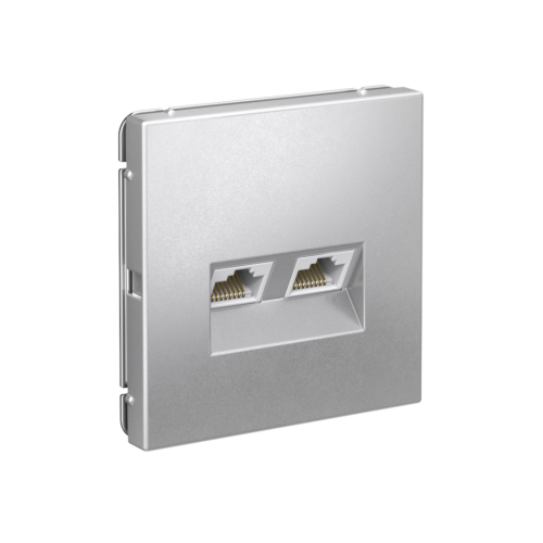 Розетка компьютерная 2-ая RJ45 Cat. 5e, Алюминий, ArtGallery SE GAL000385