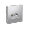 Розетка компьютерная 2-ая RJ45 Cat. 5e, Алюминий, ArtGallery SE GAL000385