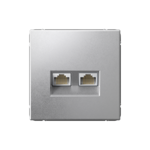 Розетка компьютерная 2-ая RJ45 Cat. 5e, Алюминий, ArtGallery SE GAL000385