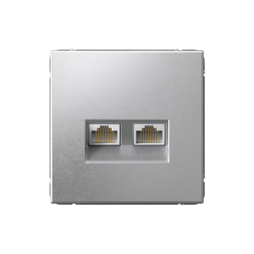 Розетка компьютерная 2-ая RJ45 Cat. 5e, Алюминий, ArtGallery SE GAL000385