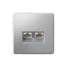 Розетка компьютерная 2-ая RJ45 Cat. 5e, Алюминий, ArtGallery SE GAL000385