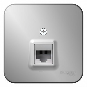 Розетка О/У телефонная RJ11, Алюминий, Blanca SE BLNIA011003