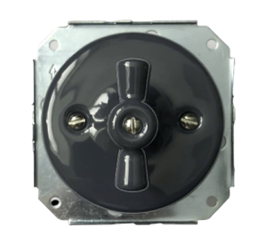 Выключатель керамика 2 кл. (4 положения), Серый, Retrika Colony CG01-10