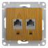 Розетка компьютерная 2-ая RJ45 Cat. 5e, Дуб, Glossa SE GSL000585KK