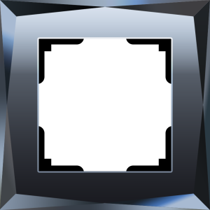 Рамка 1 местная стекло, Чёрный зеркальный, Diamant Werkel WL08-Frame-01 (W0011208)