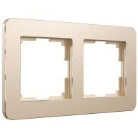Рамка 2 местная металл, Шампань, Platinum Werkel W0022611