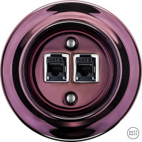 Розетка комп. фарфоровая RJ45 cat.6е, фиолетовый металлик, Katy Paty PEMAGsCat6 