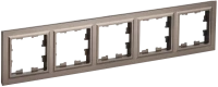 Рамка 5 местная, Темная бронза, Brite IEK BR-M52-K45
