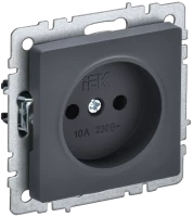Розетка без З/К без шторок, Графит, Brite IEK BR-R10-10-K53
