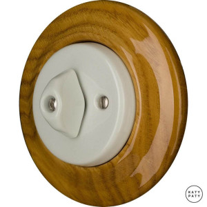 Выключатель поворотный 1 кл., дуб глянцевый, Katy Paty LIROG1