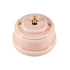 Выключатель керамика тумблерный 1 кл. проходной, розовый rosa с золотой ручкой, Leanza ВРПДЗ