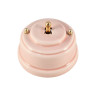 Выключатель керамика тумблерный 1 кл. проходной, розовый rosa с золотой ручкой, Leanza ВРПДЗ