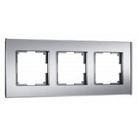 Рамка 3 местная стекло soft-touch, Серебряный матовый, Senso Werkel W0033106