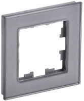 Рамка 1 местная, стекло, Серый, Brite IEK BR-M12-G-K03