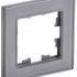 Рамка 1 местная, стекло, Серый, Brite IEK BR-M12-G-K03