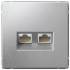 Розетка компьютерная 2-я RJ45 Cat. 5e, Алюминий, ArtGallery SE GAL000388