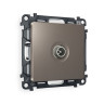 Розетка телевизионная TV оконечная, Темная бронза матовый, ALFA Quant Ambrella Volt MA643010