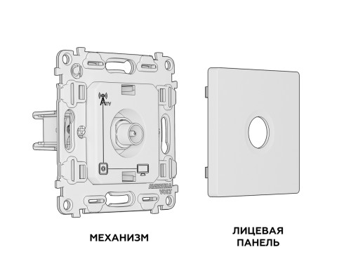 Розетка телевизионная TV оконечная, Темная бронза матовый, ALFA Quant Ambrella Volt MA643010