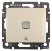 Кнопка без фиксации с подсветкой "лампа", слоновая кость, Valena Classic Legrand 774313