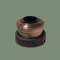 Ретро розетка медь с З/К и шторками, темная медь, Romatti R242-7