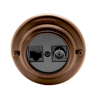 Розетка тел+комп TV+RJ45, металл, Черный\Коричневый, Petrucci 400SA