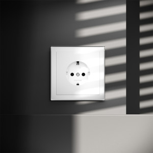 Розетка c З/К, Белый матовый, Voltum S70 VLS040102