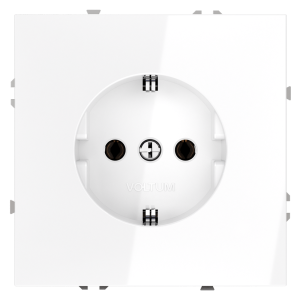 Розетка c З/К, Белый матовый, Voltum S70 VLS040102