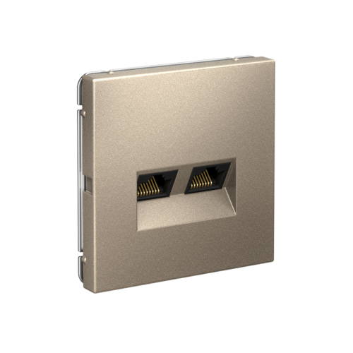 Розетка компьютерная 2-ая RJ45 Cat. 5e, Шампань, ArtGallery SE GAL000585