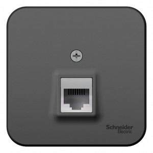 Розетка О/У телефонная RJ11, Антрацит, Blanca SE BLNIA011006