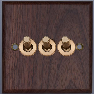 Выключатель тумблерный 3 кл. (внутренний монт.), Oрех, Zaragoza Salvador WBY3B3A3