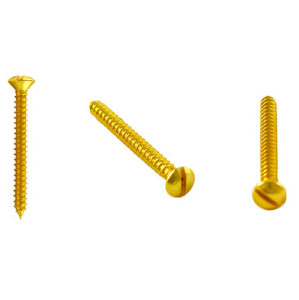 Саморез для изолятора/выключателя, золото, Bironi B-913-31-2 (2 шт./упак.)