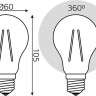 Лампа светодиодная филаментная Gauss E27 18W 4100K прозрачная 102902218