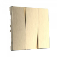 Лицевая панель выключателя 3 кл., Шампань рифленый, Werkel W1139010